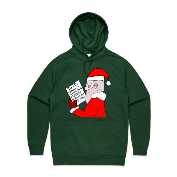 Funny Santas To Do List Shirt - Unisex Supply Hood Thumbnail