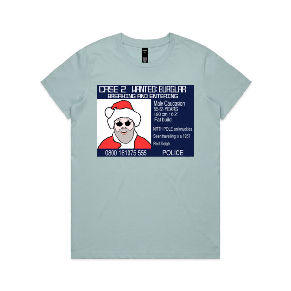 Funny Santa Burglar - Women's Maple Tee Thumbnail